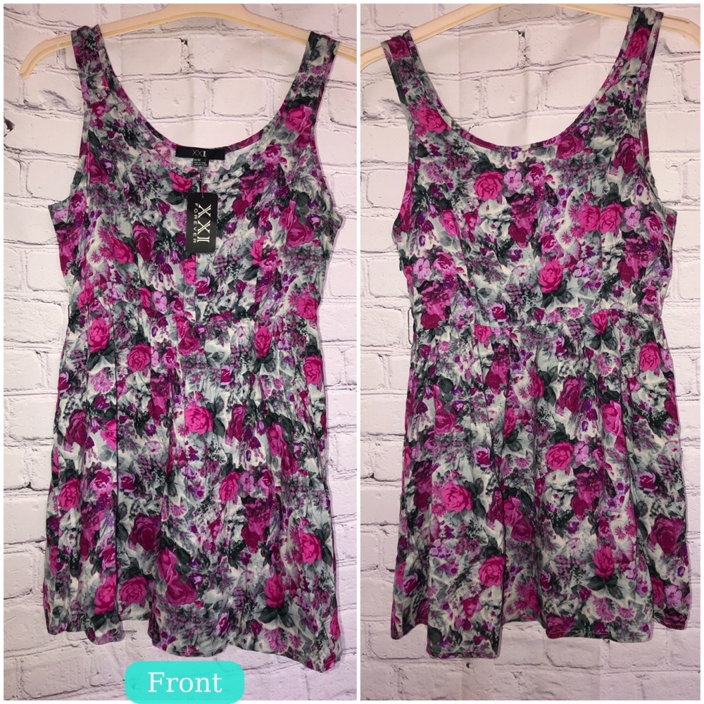 F21 sleeveless floral dress